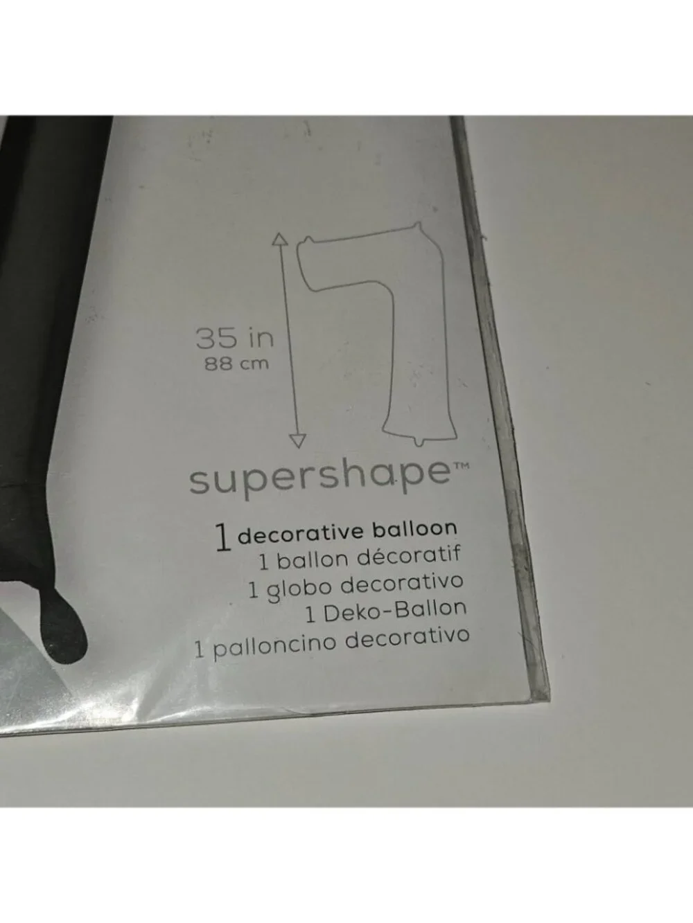 NEW 4 Foil Balloon Lot Black Silver Party Supplies Number 7 Super Shape 35